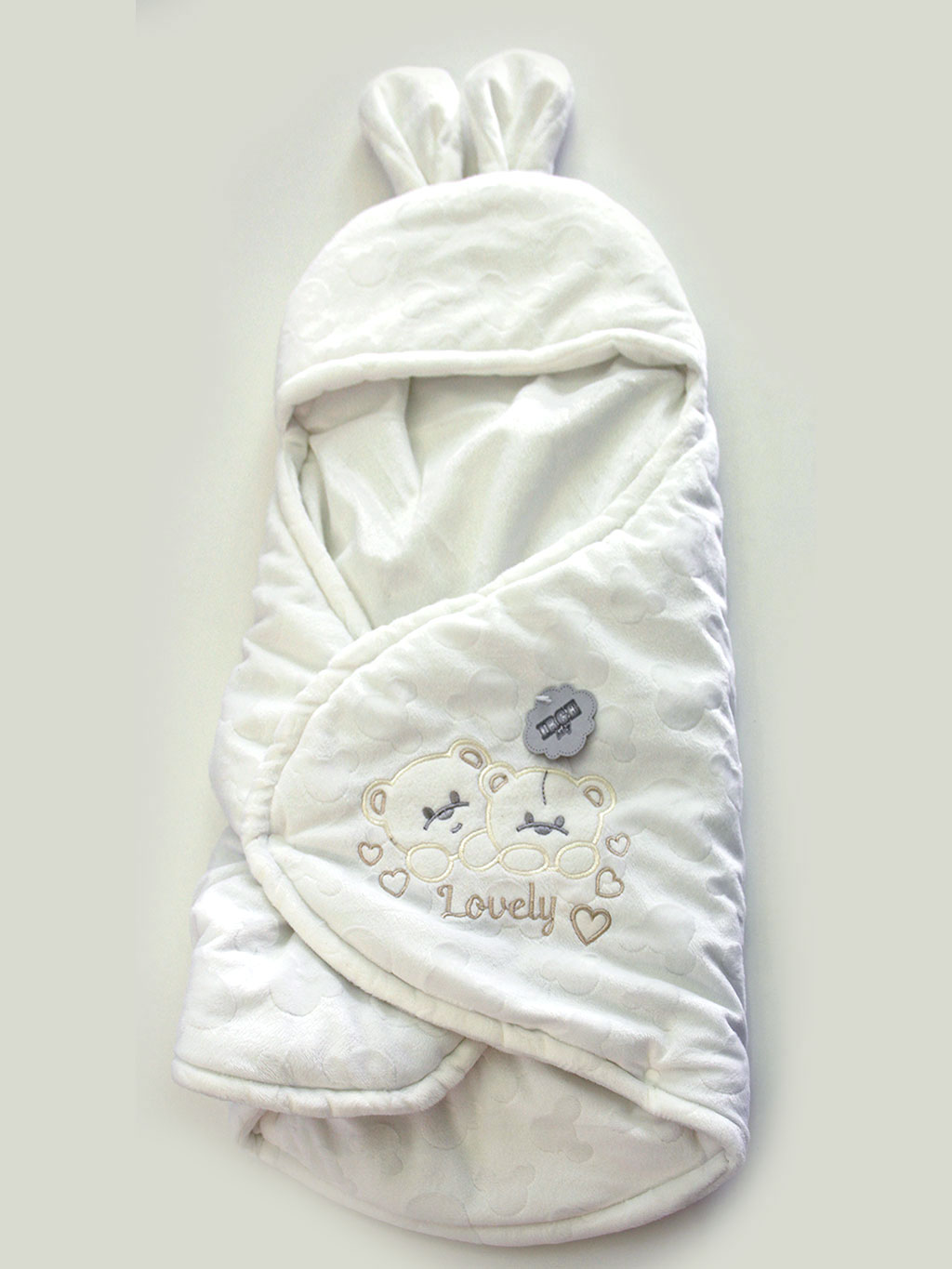 Υπνόσακος μπεμπέ Λευκός με κούμπωμα και κουκούλα